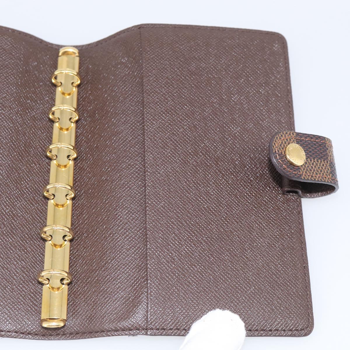 LOUIS VUITTON Damier Ebene Agenda PM Day Planner Cover R20029 LV Auth SK310A