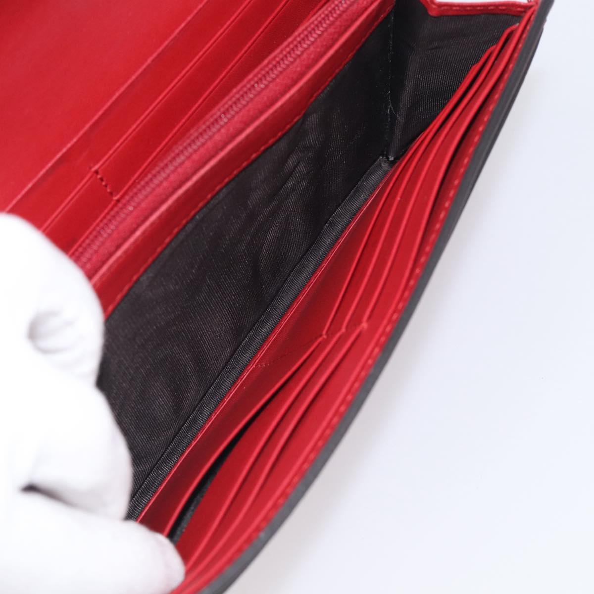 GUCCI Long Wallet Leather Red Gold 410100 Auth SK316