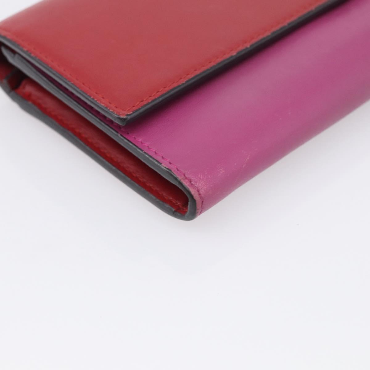 GUCCI Long Wallet Leather Red Gold 410100 Auth SK316