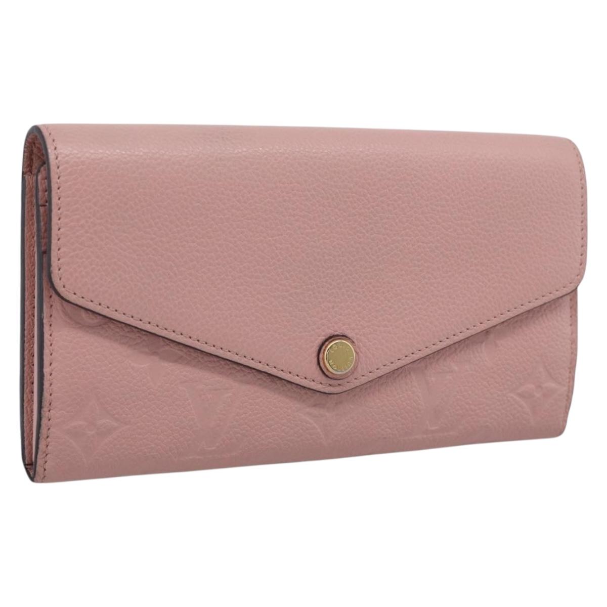 LOUIS VUITTON Empreinte Portefeiulle Sarah Wallet Rose poodle M61291 Auth SK317