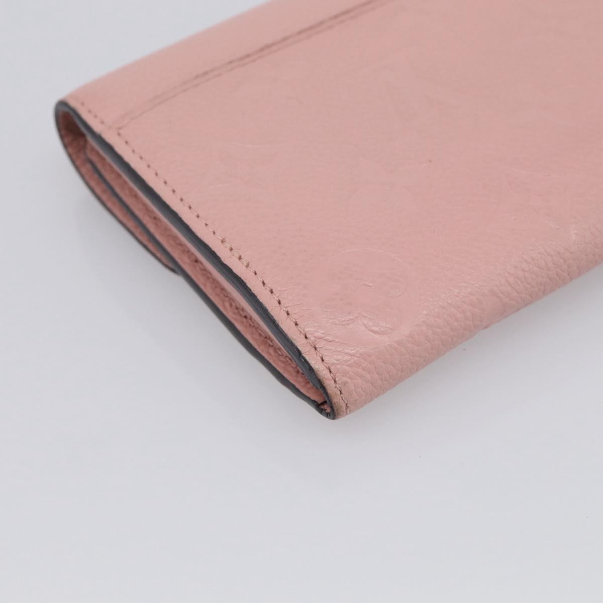 LOUIS VUITTON Empreinte Portefeiulle Sarah Wallet Rose poodle M61291 Auth SK317
