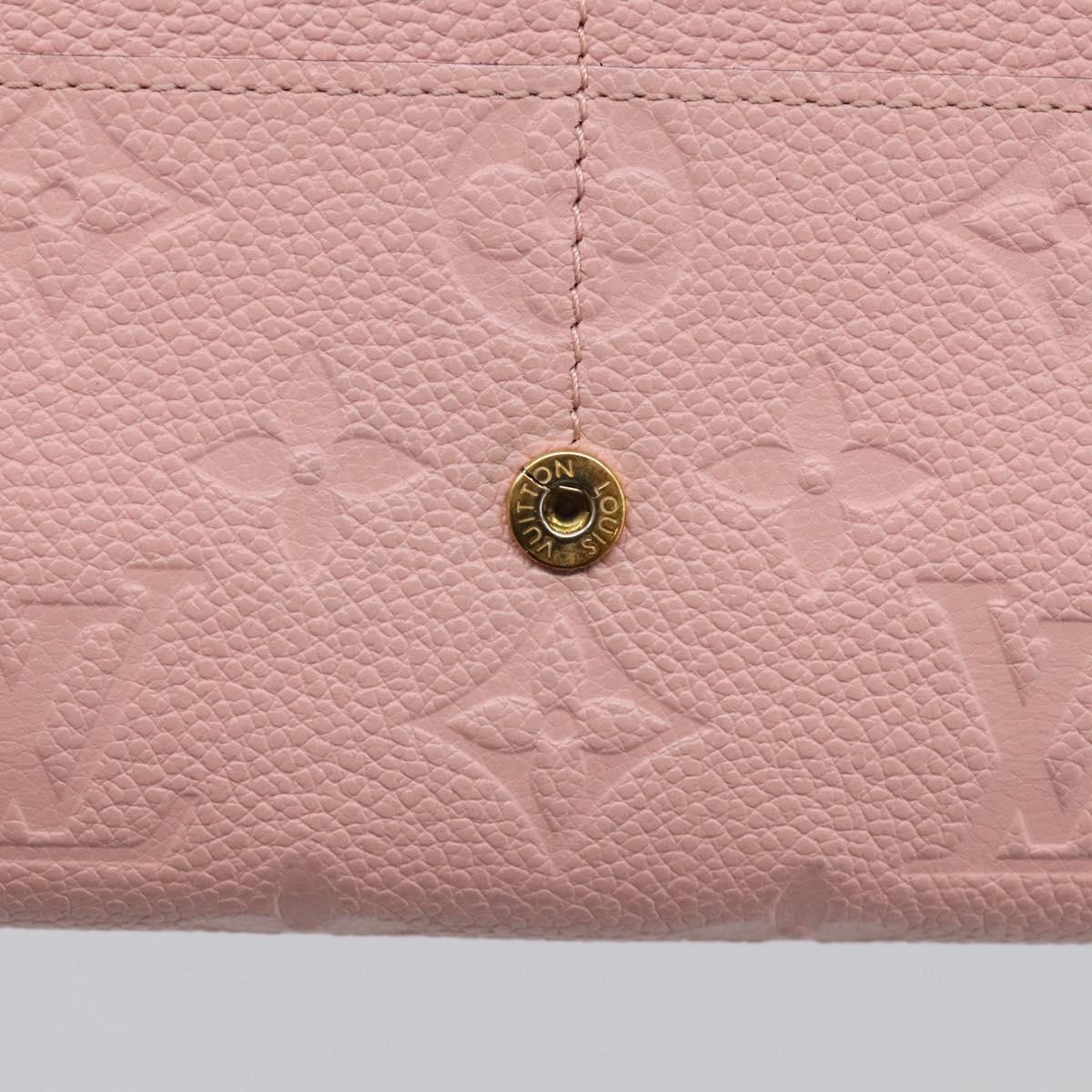 LOUIS VUITTON Empreinte Portefeiulle Sarah Wallet Rose poodle M61291 Auth SK317