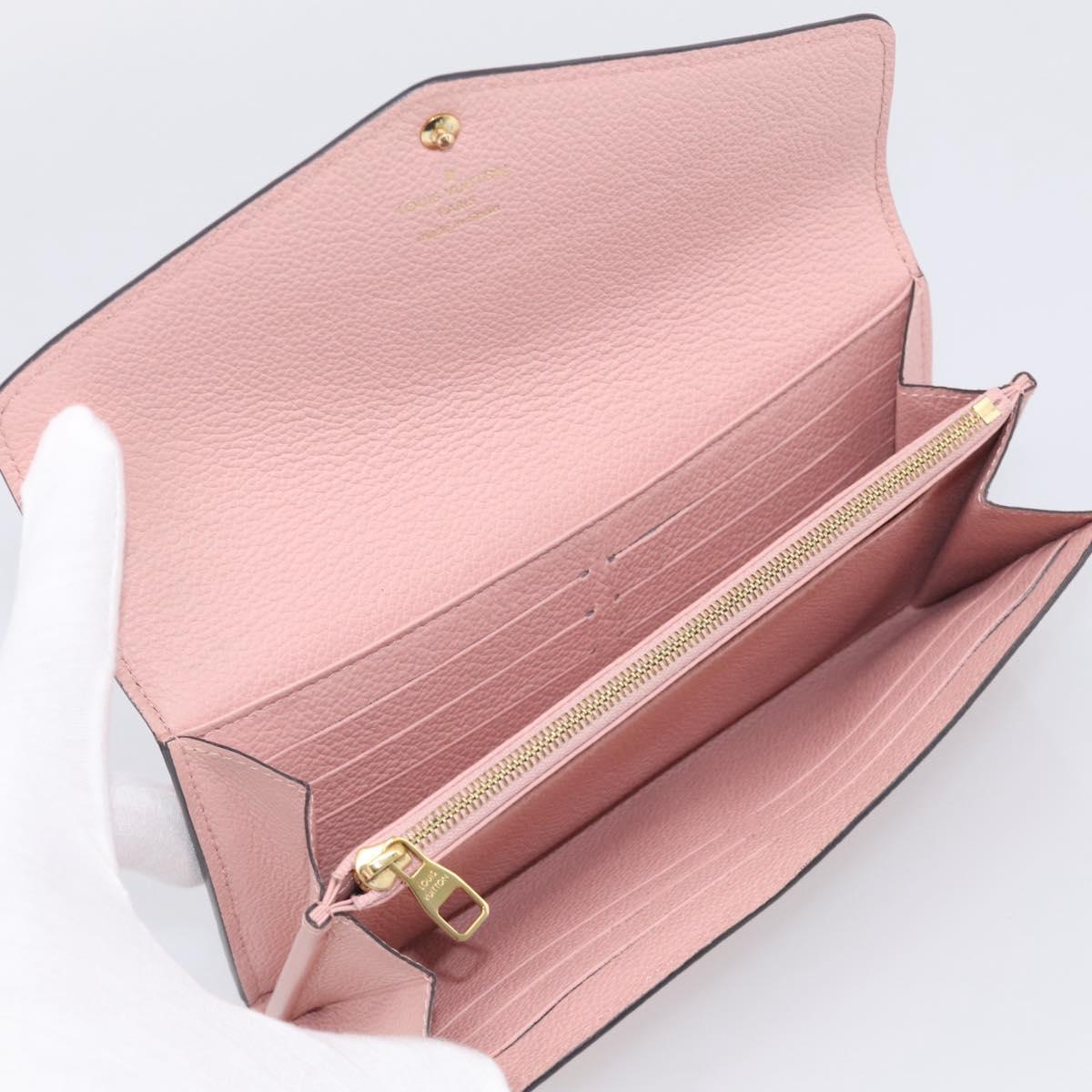 LOUIS VUITTON Empreinte Portefeiulle Sarah Wallet Rose poodle M61291 Auth SK317