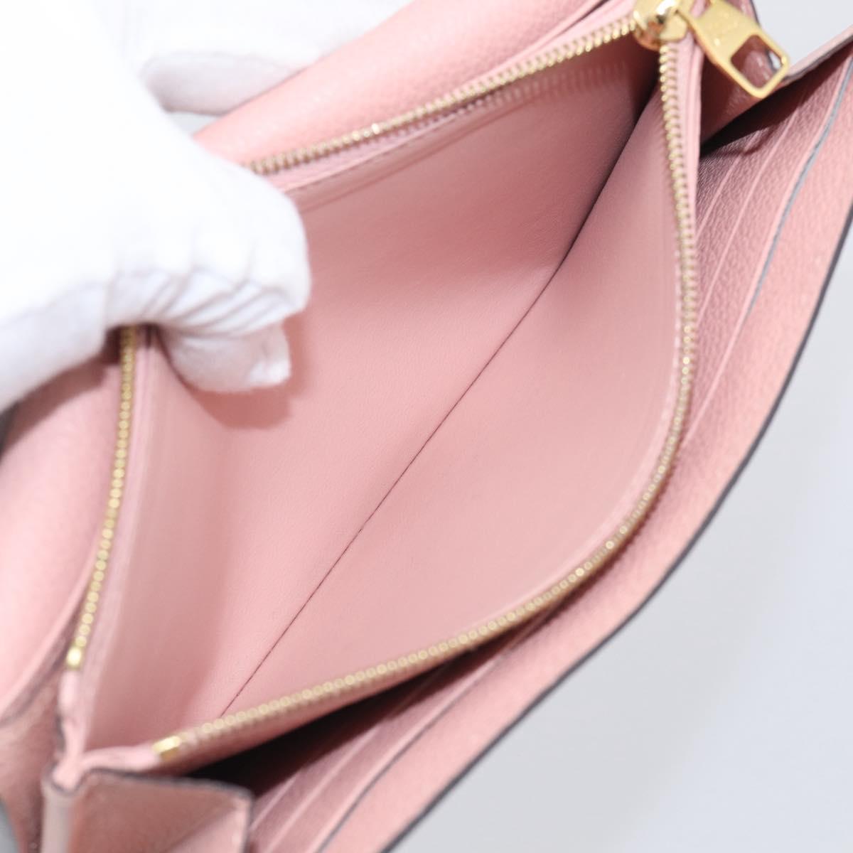 LOUIS VUITTON Empreinte Portefeiulle Sarah Wallet Rose poodle M61291 Auth SK317