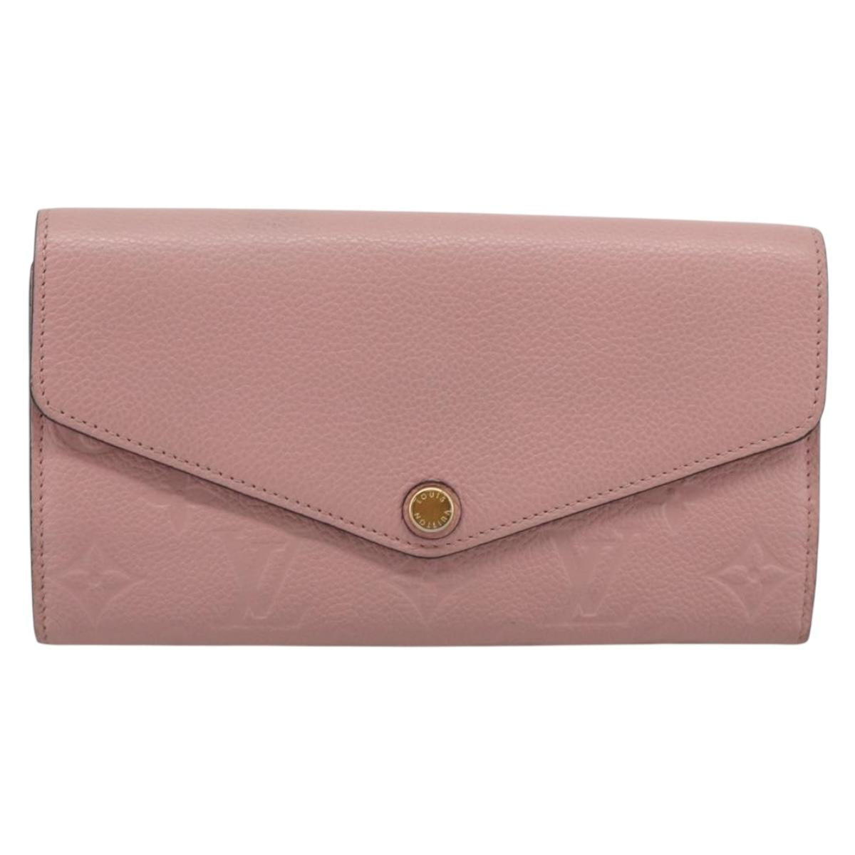 LOUIS VUITTON Empreinte Portefeiulle Sarah Wallet Rose poodle M61291 Auth SK317