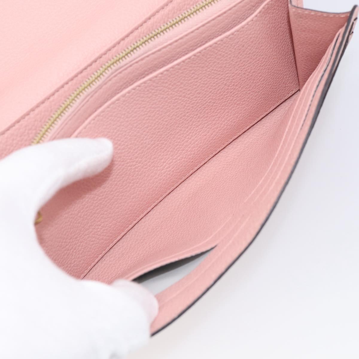 LOUIS VUITTON Empreinte Portefeiulle Sarah Wallet Rose poodle M61291 Auth SK317