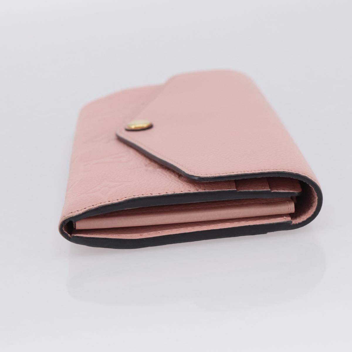 LOUIS VUITTON Empreinte Portefeiulle Sarah Wallet Rose poodle M61291 Auth SK317