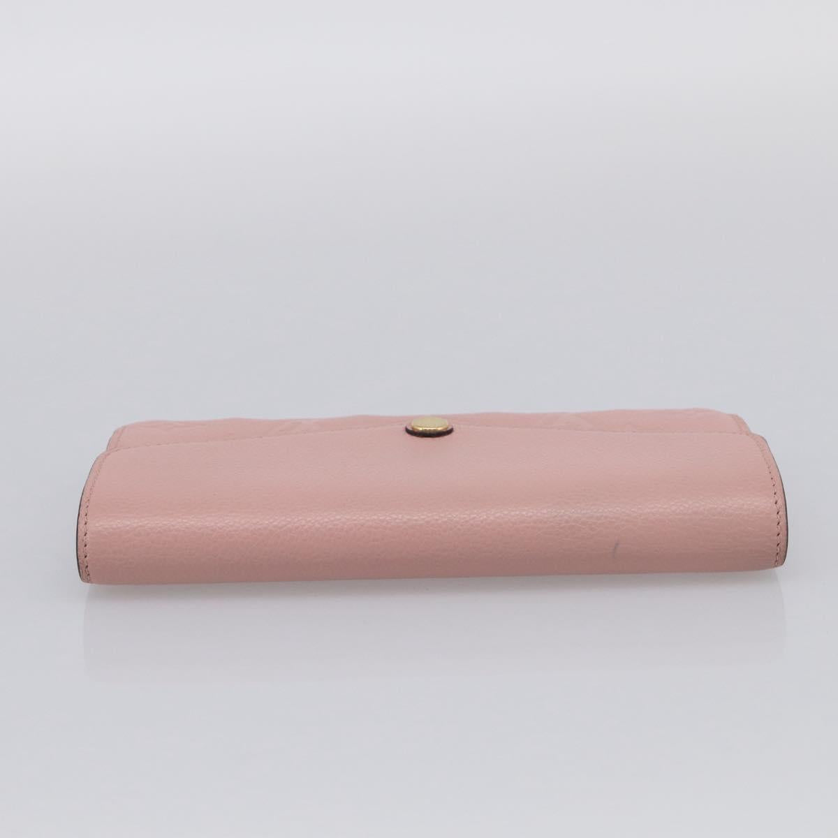 LOUIS VUITTON Empreinte Portefeiulle Sarah Wallet Rose poodle M61291 Auth SK317