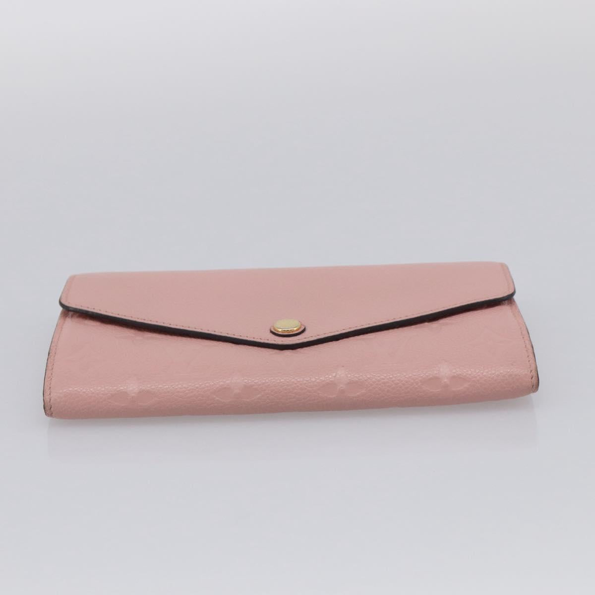 LOUIS VUITTON Empreinte Portefeiulle Sarah Wallet Rose poodle M61291 Auth SK317