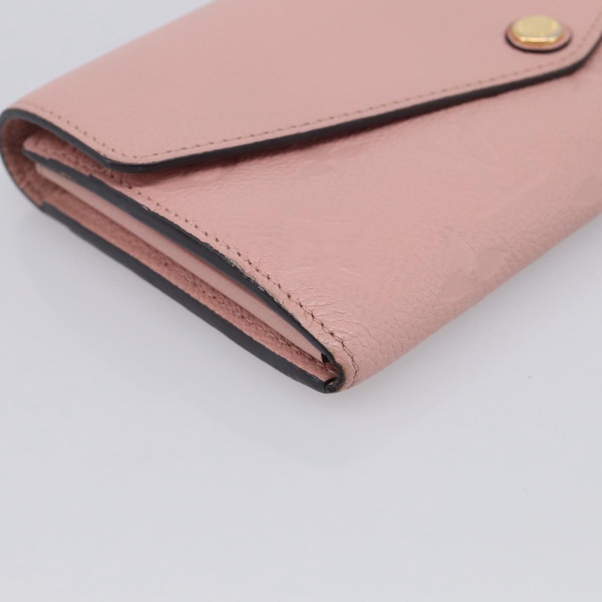 LOUIS VUITTON Empreinte Portefeiulle Sarah Wallet Rose poodle M61291 Auth SK317