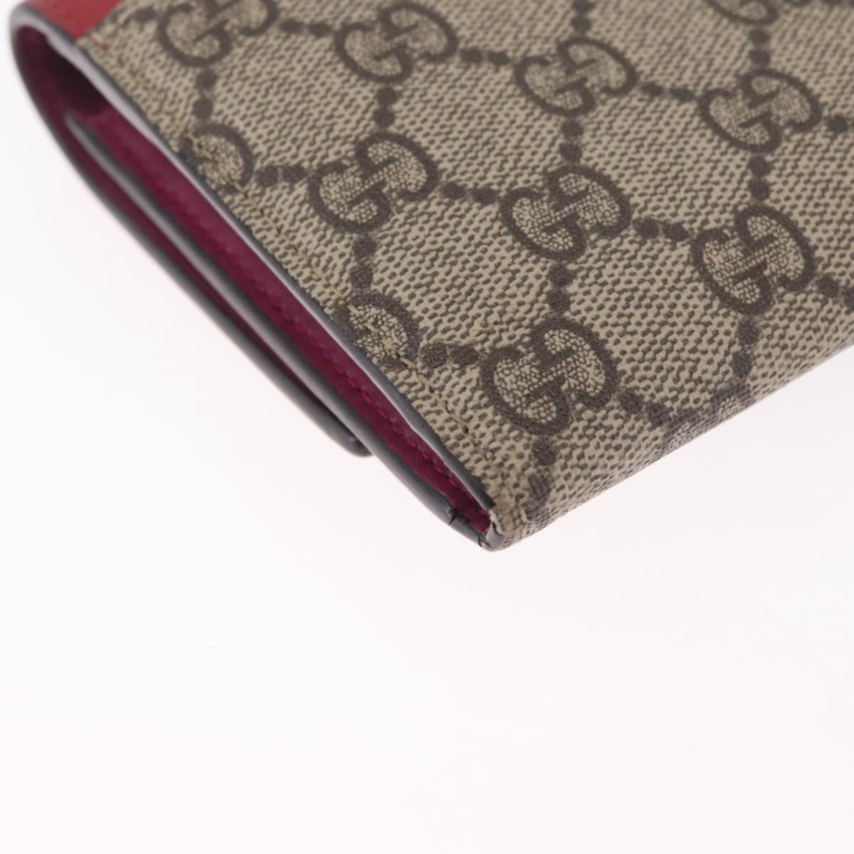 GUCCI GG Supreme Long Wallet PVC Beige Gold Auth SK323
