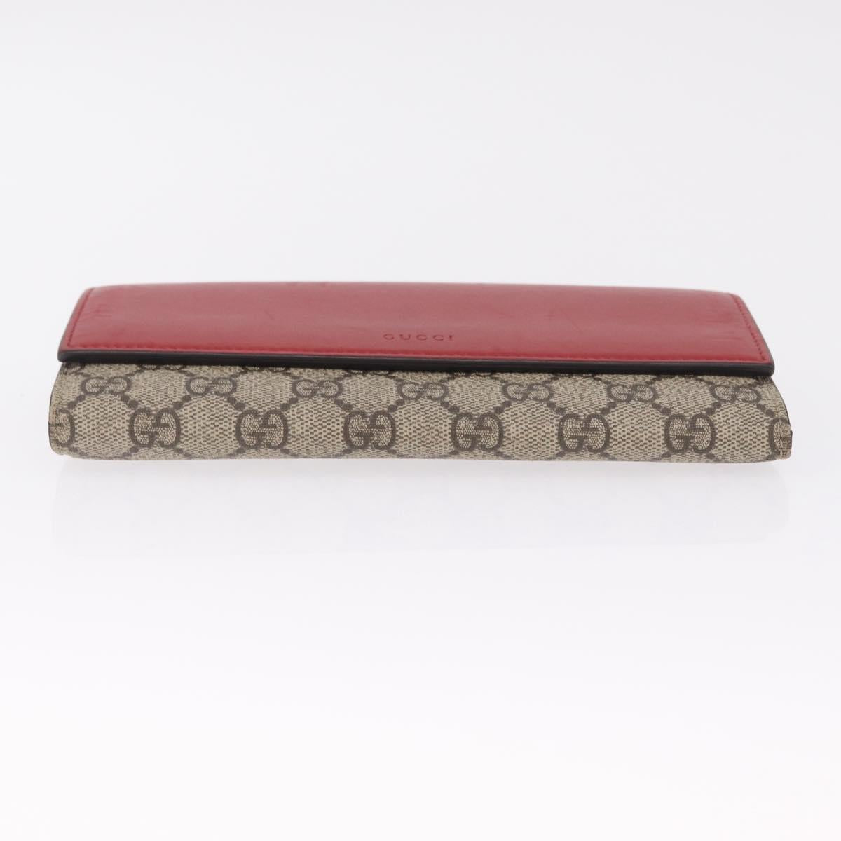 GUCCI GG Supreme Long Wallet PVC Beige Gold Auth SK323