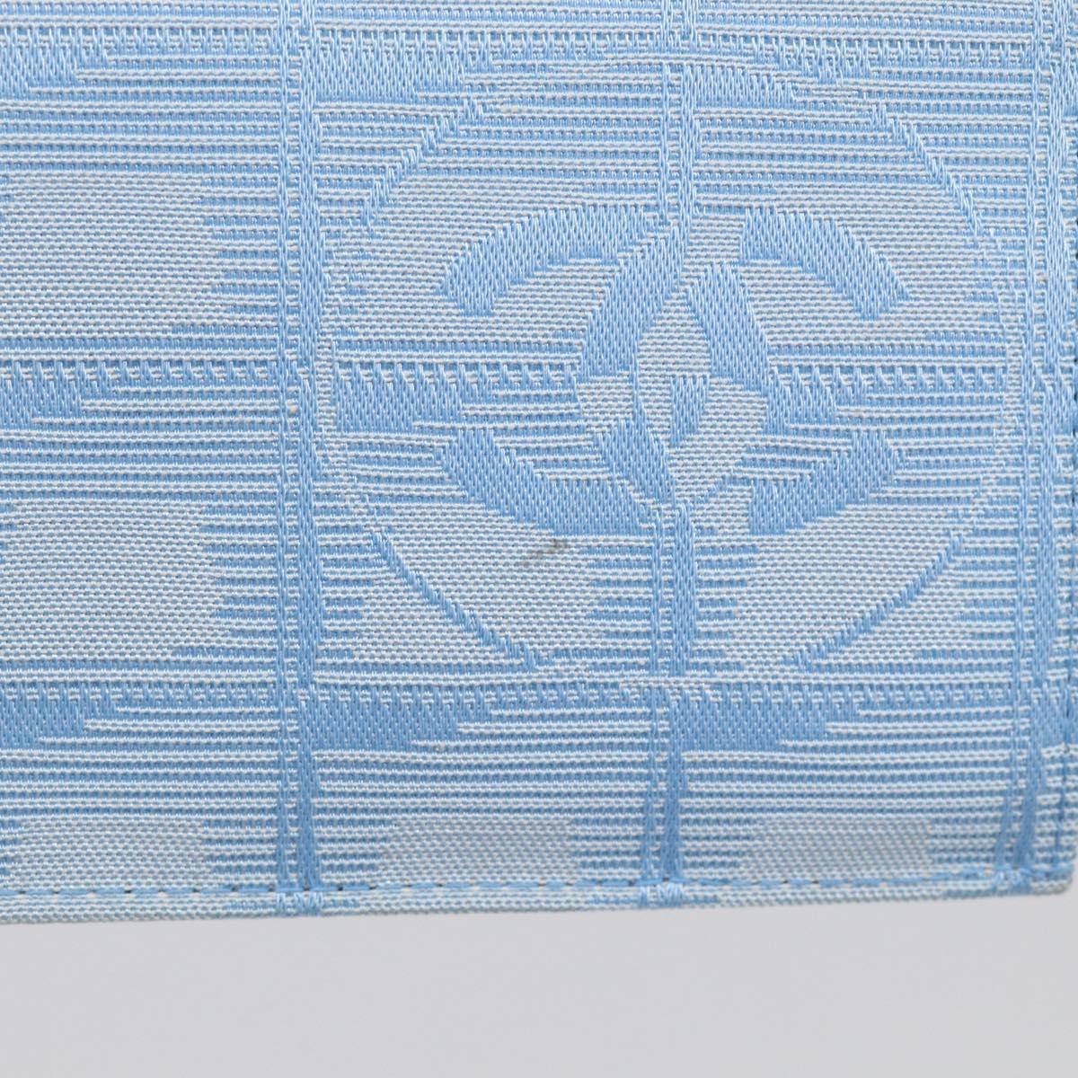 CHANEL New Travel line Long Wallet Nylon Light Blue Silver CC Auth SK325
