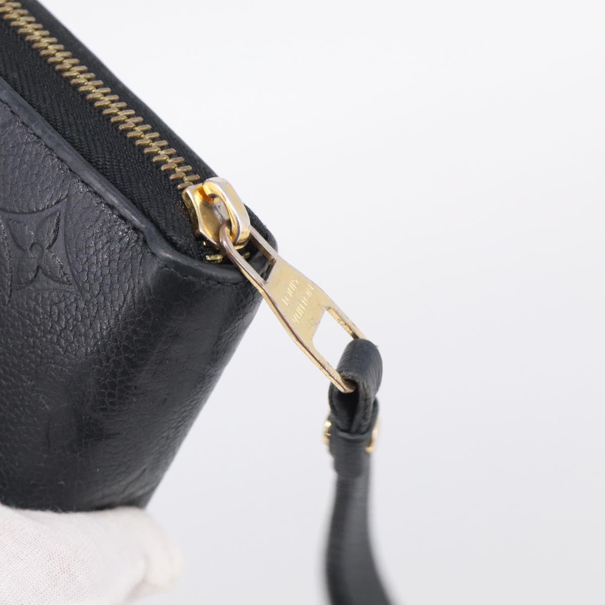 LOUIS VUITTON Monogram Empreinte Zippy Long Wallet Black M61864 LV Auth SK326