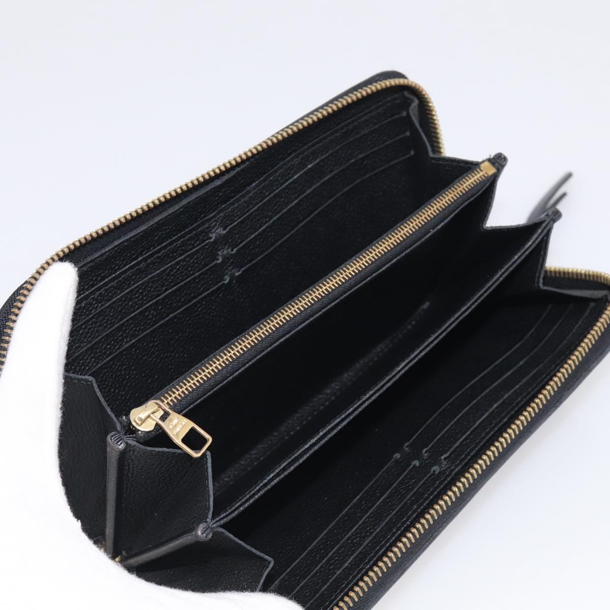 LOUIS VUITTON Monogram Empreinte Zippy Long Wallet Black M61864 LV Auth SK326
