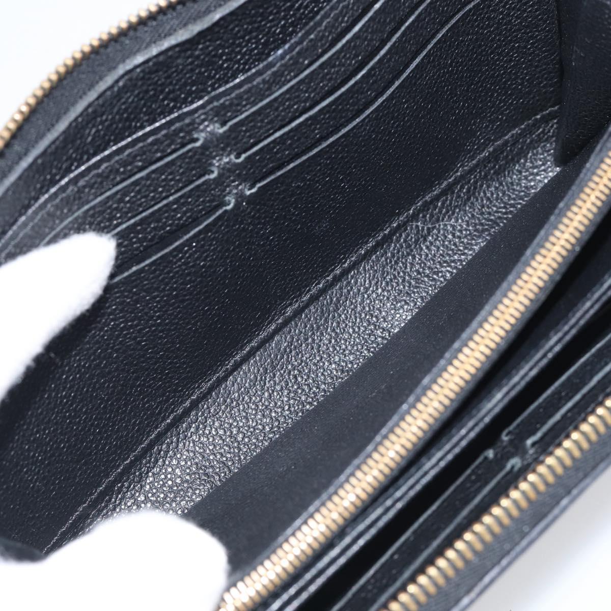 LOUIS VUITTON Monogram Empreinte Zippy Long Wallet Black M61864 LV Auth SK326