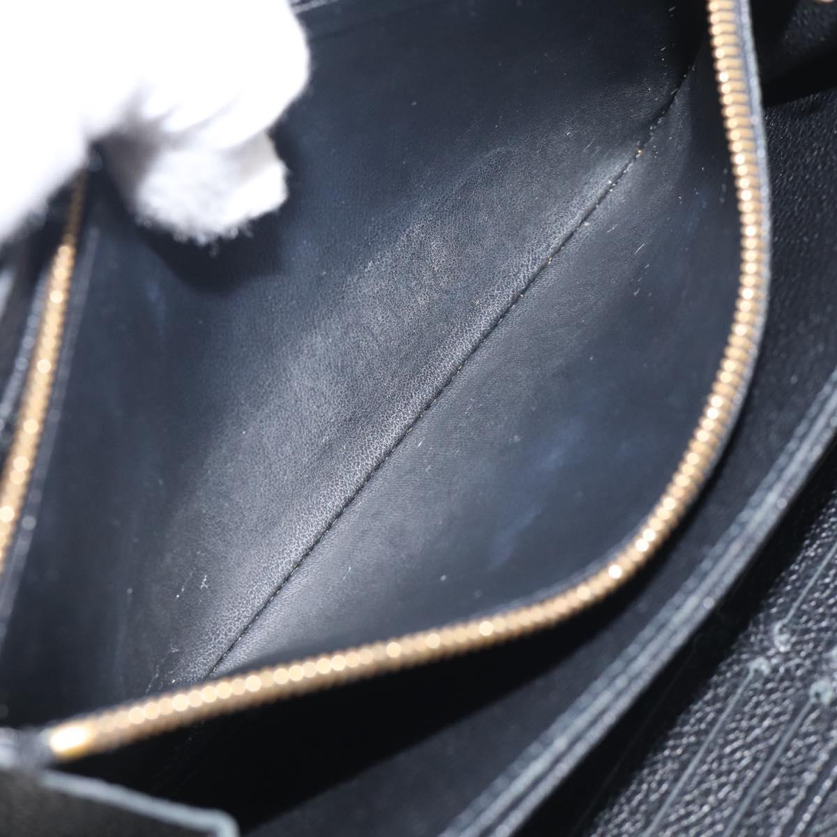 LOUIS VUITTON Monogram Empreinte Zippy Long Wallet Black M61864 LV Auth SK326