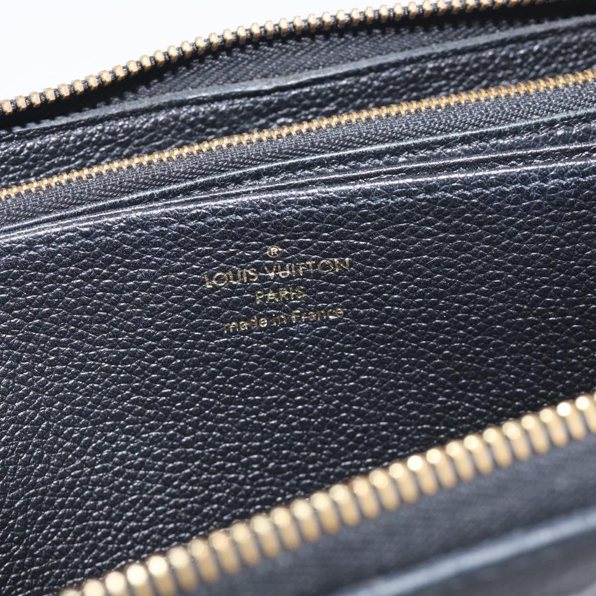 LOUIS VUITTON Monogram Empreinte Zippy Long Wallet Black M61864 LV Auth SK326
