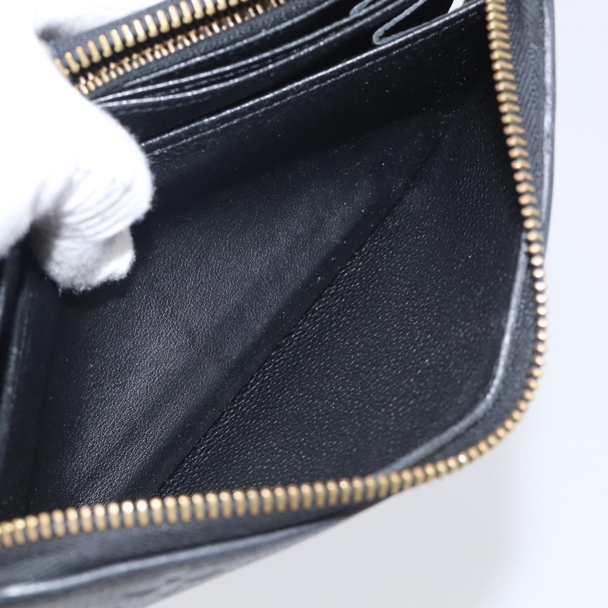 LOUIS VUITTON Monogram Empreinte Zippy Long Wallet Black M61864 LV Auth SK326