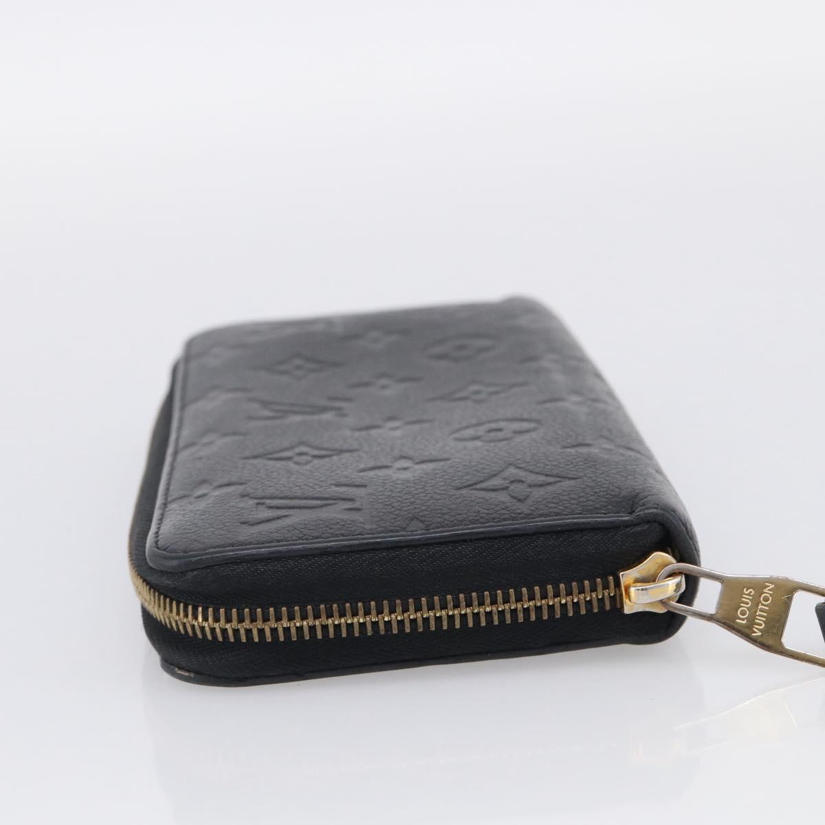 LOUIS VUITTON Monogram Empreinte Zippy Long Wallet Black M61864 LV Auth SK326