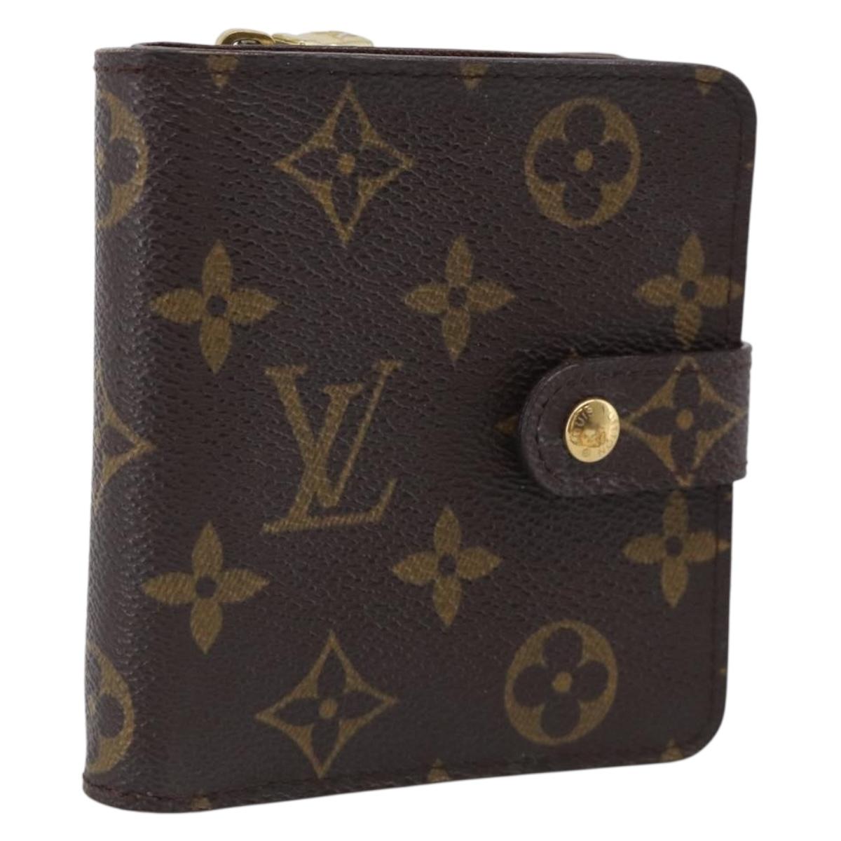 LOUIS VUITTON Monogram Compact Zip Wallet M61667 LV Auth SK329
