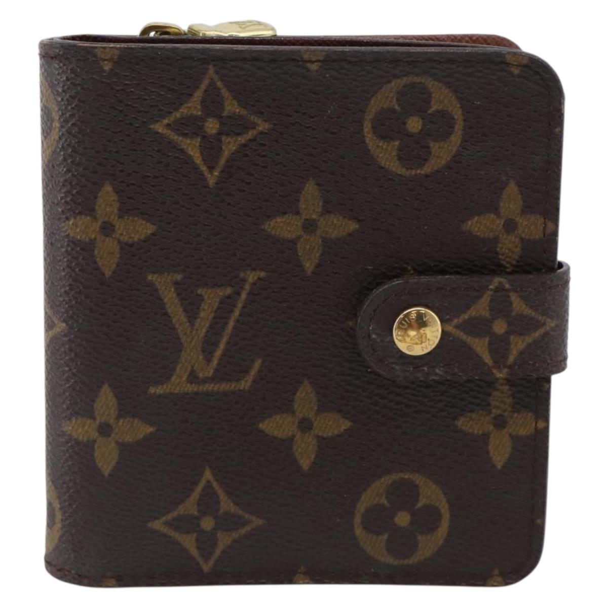 LOUIS VUITTON Monogram Compact Zip Wallet M61667 LV Auth SK329