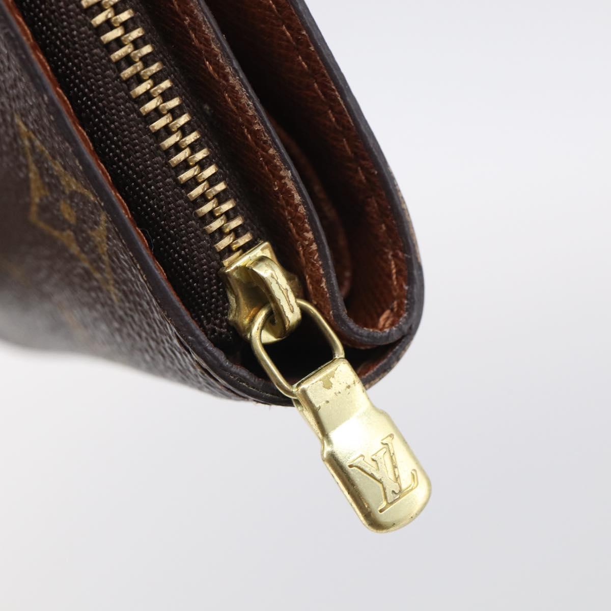 LOUIS VUITTON Monogram Compact Zip Wallet M61667 LV Auth SK329