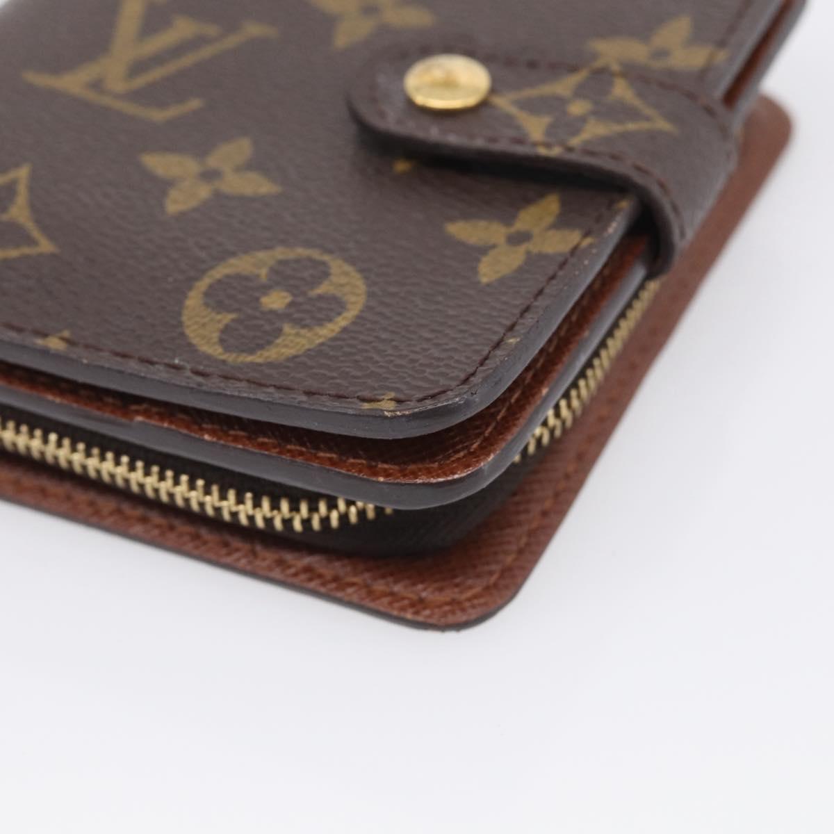 LOUIS VUITTON Monogram Compact Zip Wallet M61667 LV Auth SK329