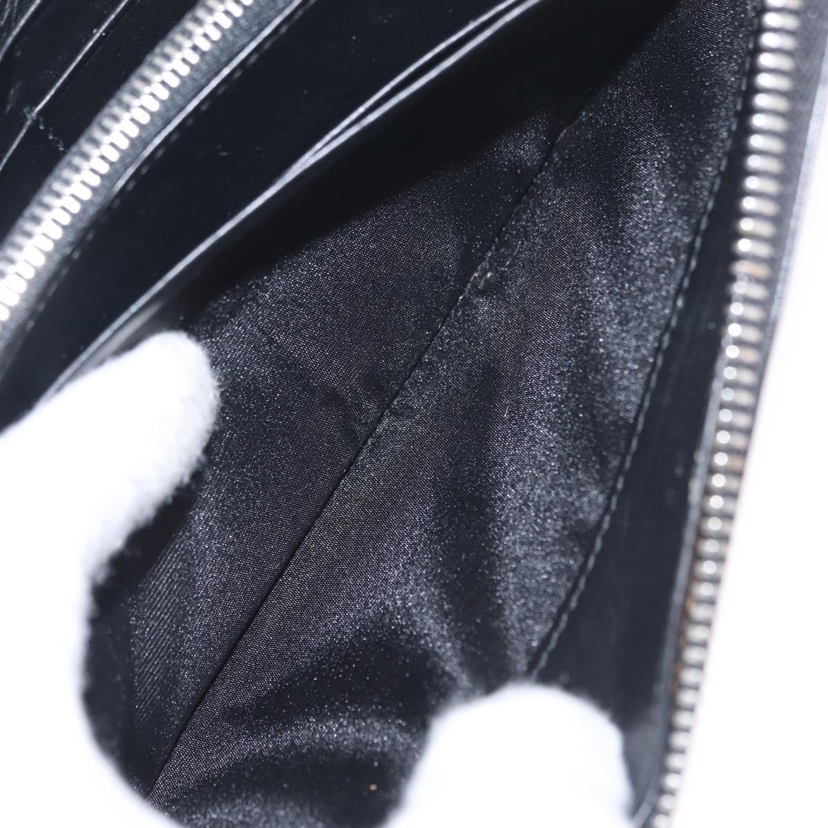 LOEWE Anagram Long Wallet Leather Black Silver Auth SK331