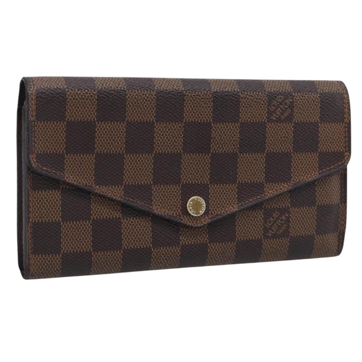 LOUIS VUITTON Damier Ebene Portefeuille Sarah Long Wallet N60114 LV Auth SK332A