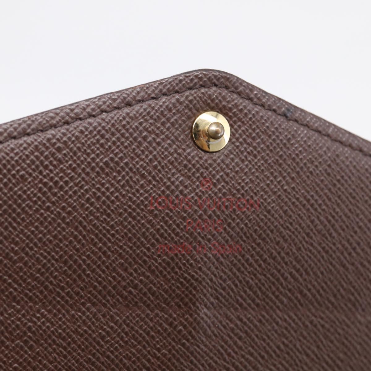 LOUIS VUITTON Damier Ebene Portefeuille Sarah Long Wallet N60114 LV Auth SK332A