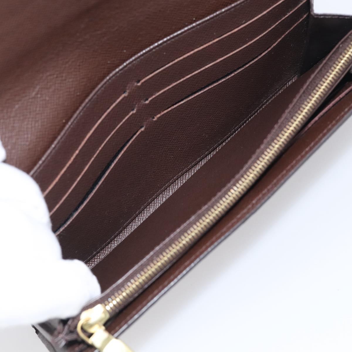 LOUIS VUITTON Damier Ebene Portefeuille Sarah Long Wallet N60114 LV Auth SK332A