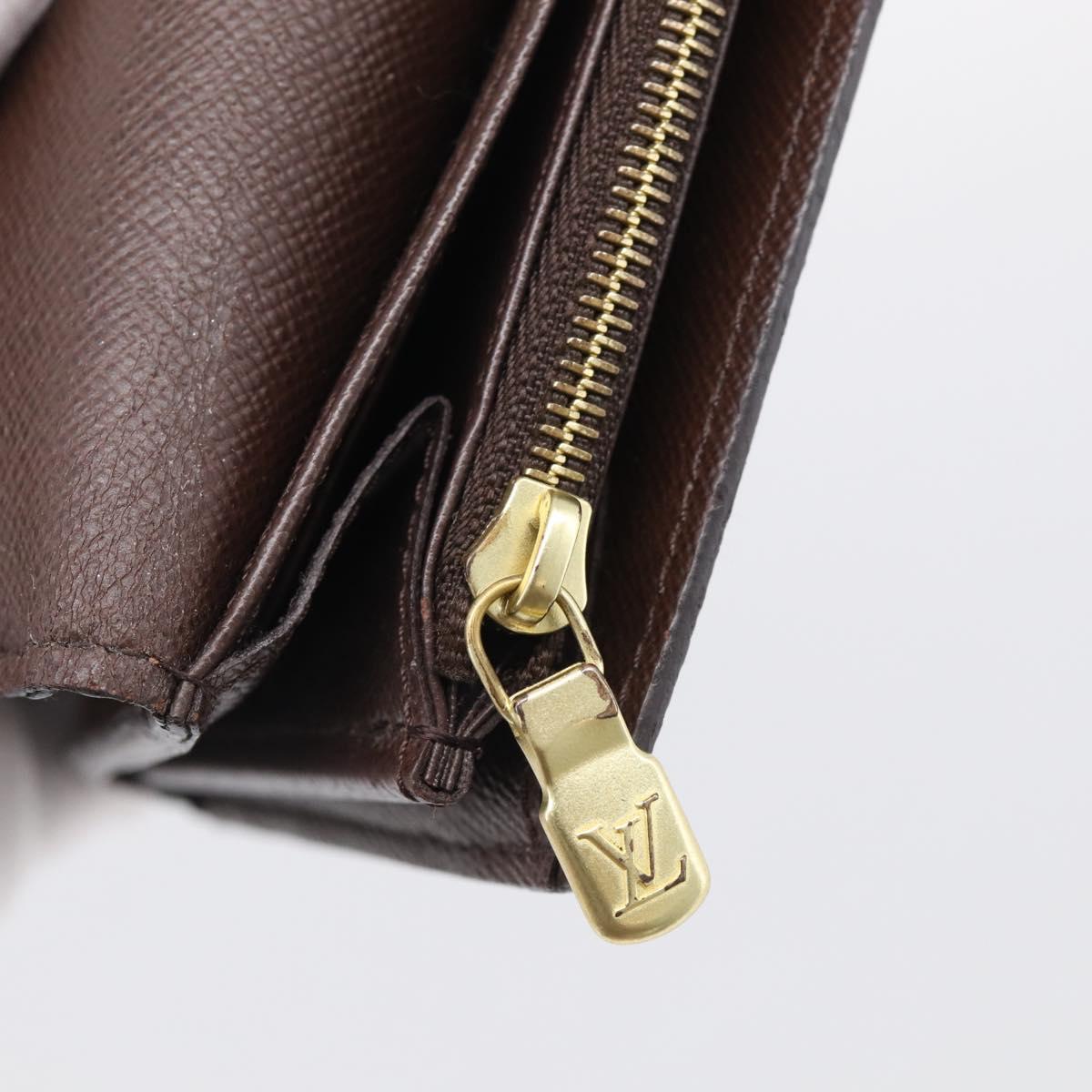 LOUIS VUITTON Damier Ebene Portefeuille Sarah Long Wallet N60114 LV Auth SK332A