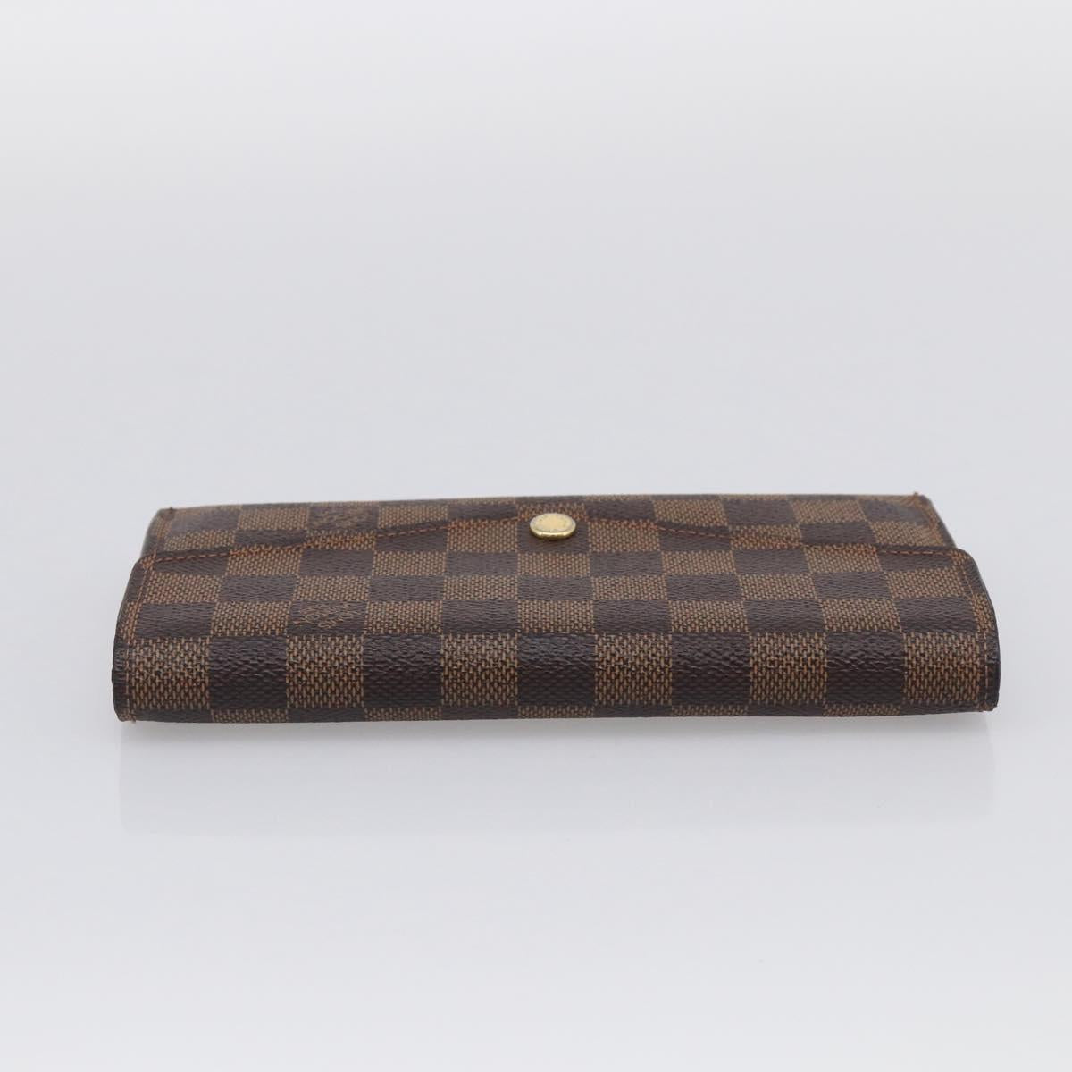 LOUIS VUITTON Damier Ebene Portefeuille Sarah Long Wallet N60114 LV Auth SK332A