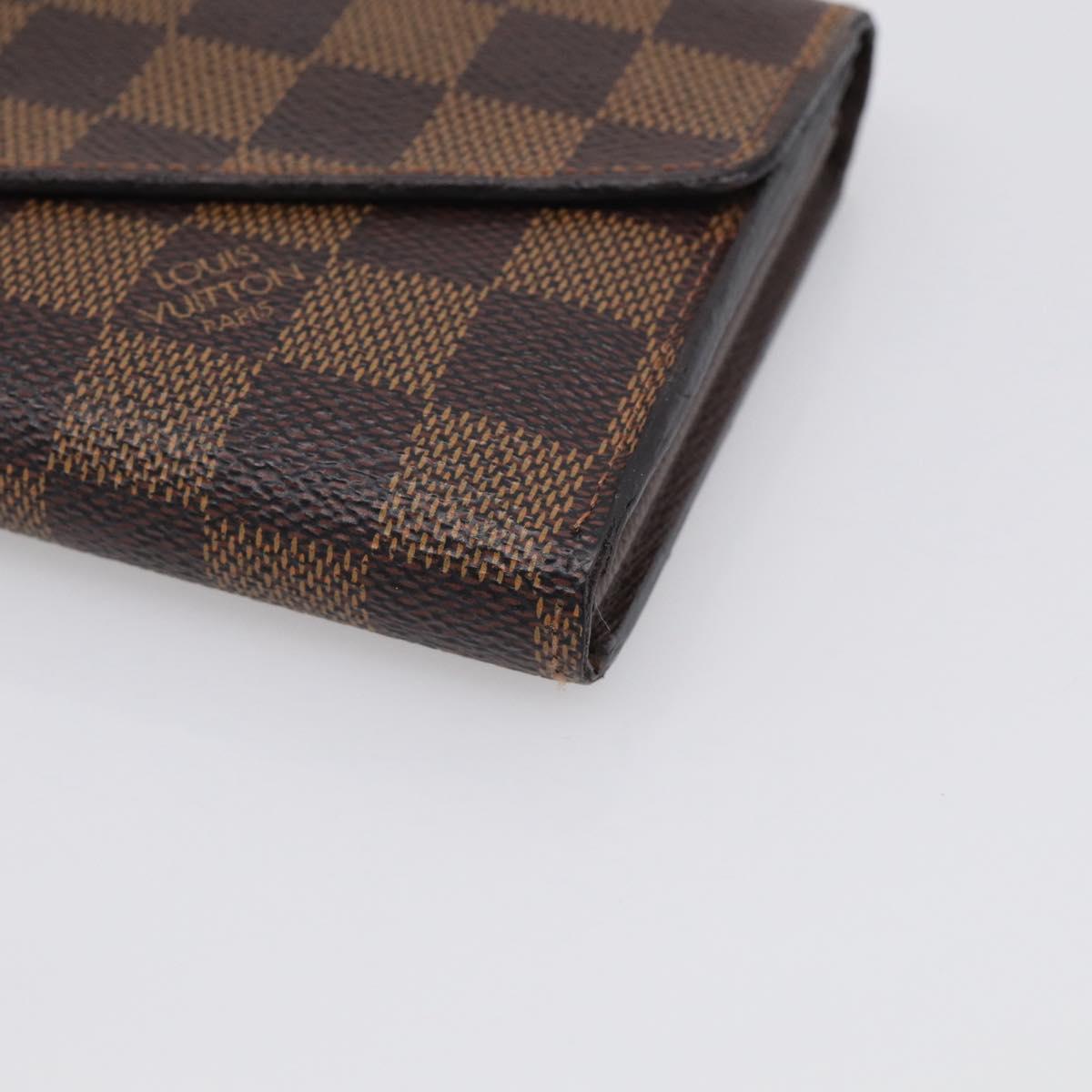 LOUIS VUITTON Damier Ebene Portefeuille Sarah Long Wallet N60114 LV Auth SK332A