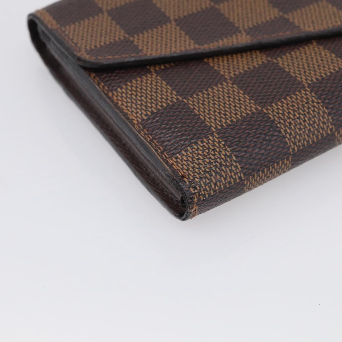 LOUIS VUITTON Damier Ebene Portefeuille Sarah Long Wallet N60114 LV Auth SK332A