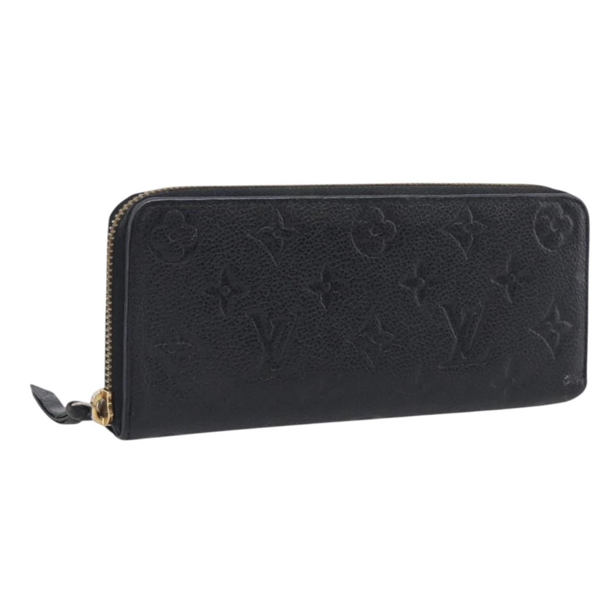 LOUIS VUITTON Empreinte Portefeuille Clemence Wallet Black M60171 LV Auth SK333