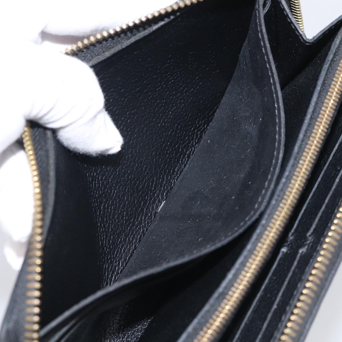 LOUIS VUITTON Empreinte Portefeuille Clemence Wallet Black M60171 LV Auth SK333