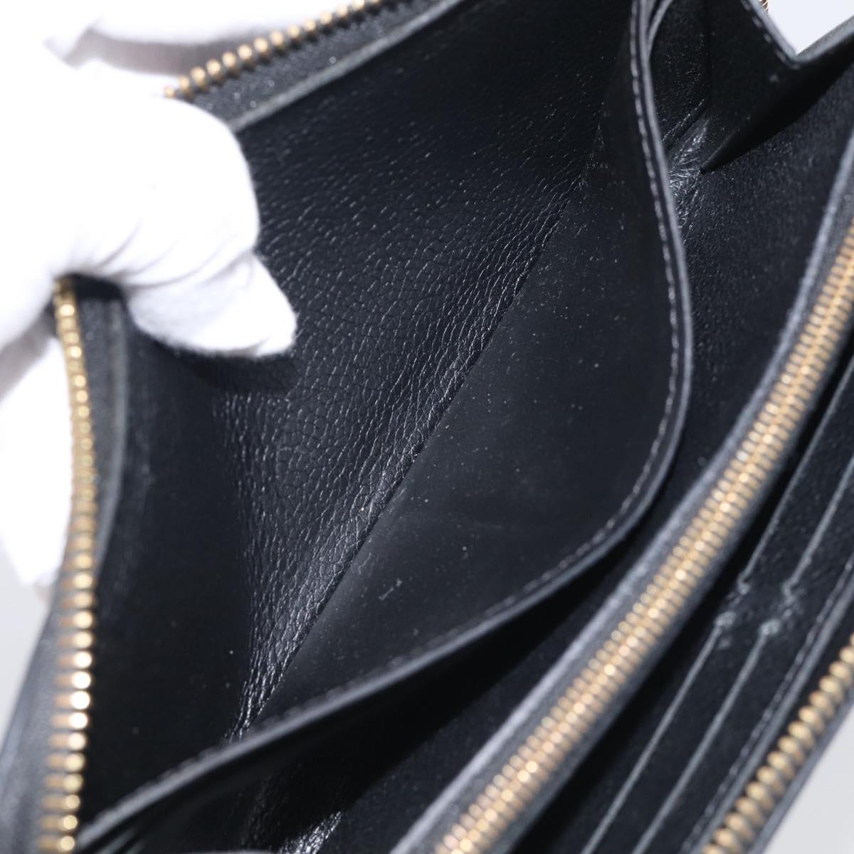 LOUIS VUITTON Empreinte Portefeuille Clemence Wallet Black M60171 LV Auth SK333