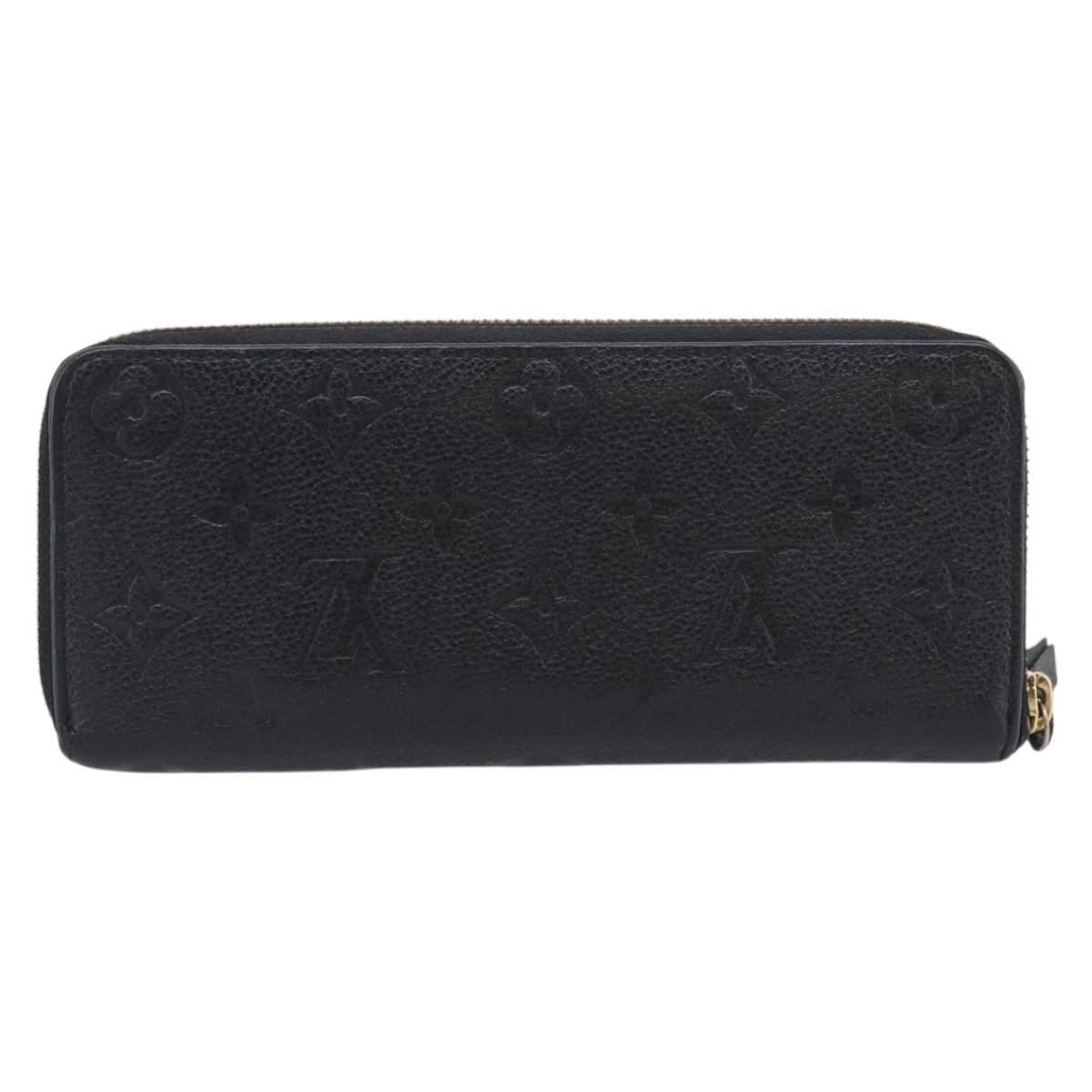 LOUIS VUITTON Empreinte Portefeuille Clemence Wallet Black M60171 LV Auth SK333