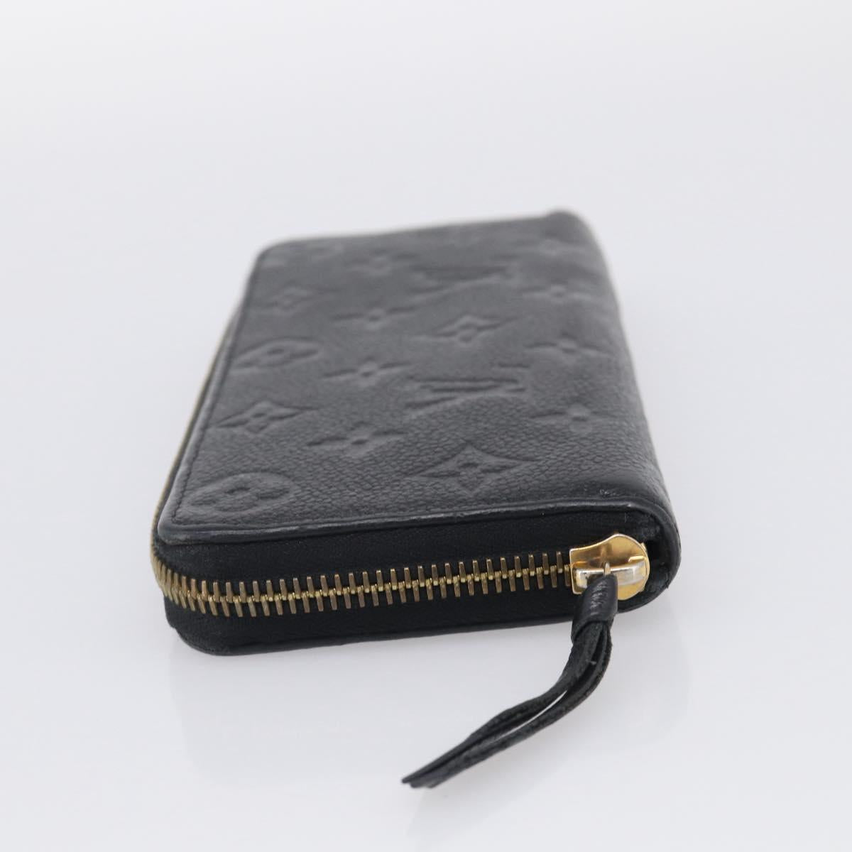 LOUIS VUITTON Empreinte Portefeuille Clemence Wallet Black M60171 LV Auth SK333