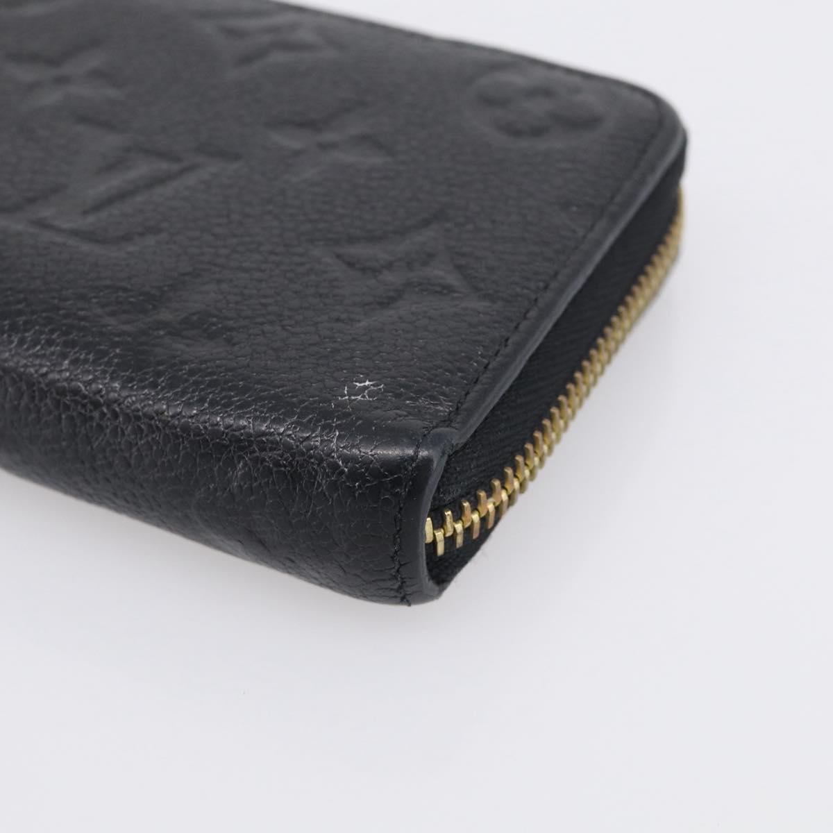 LOUIS VUITTON Empreinte Portefeuille Clemence Wallet Black M60171 LV Auth SK333