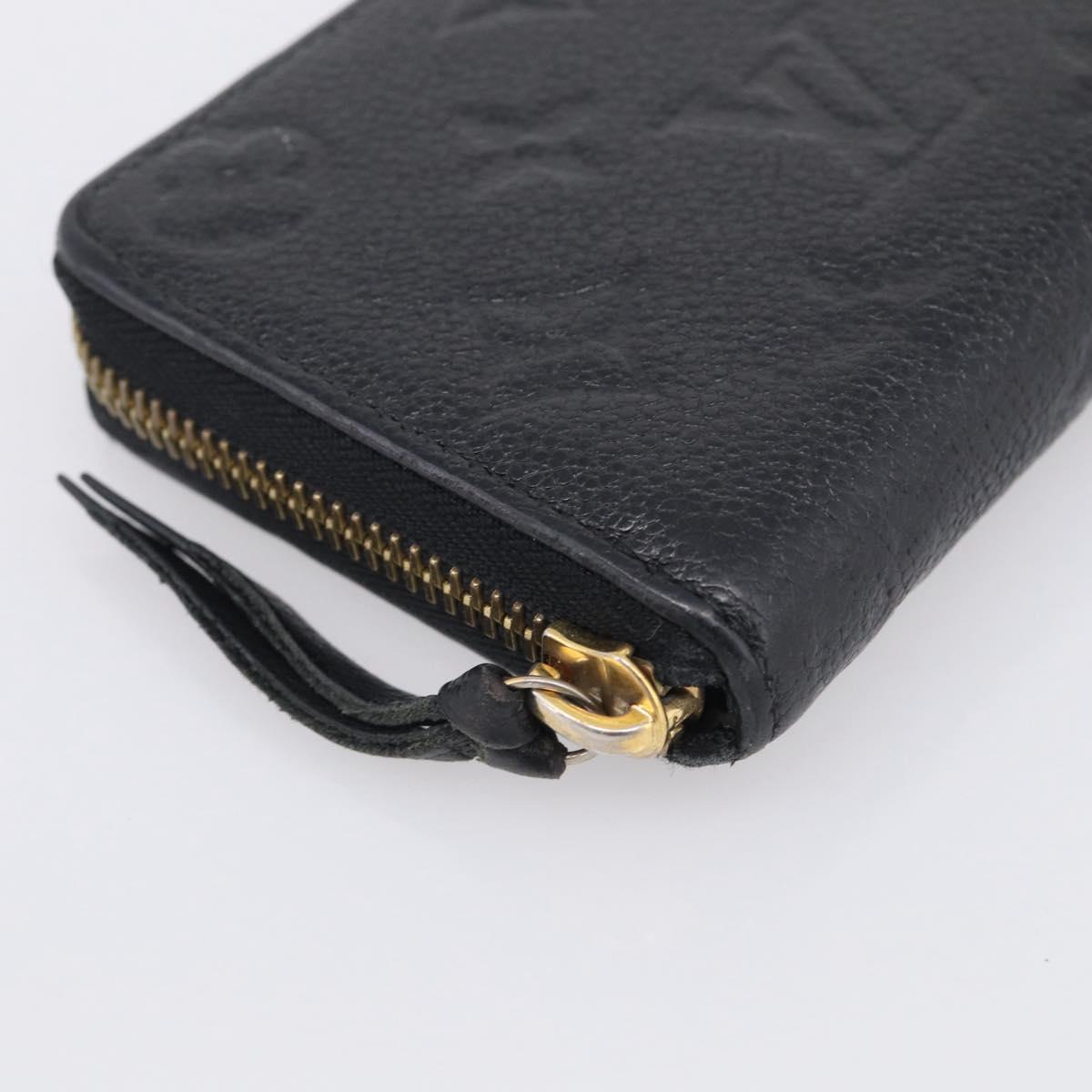 LOUIS VUITTON Empreinte Portefeuille Clemence Wallet Black M60171 LV Auth SK333