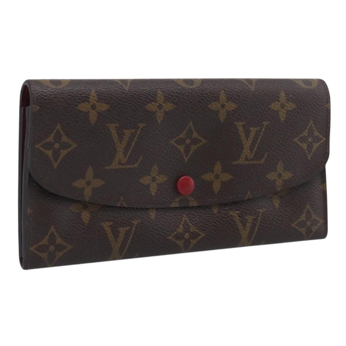LOUIS VUITTON Monogram Portefeuille Emilie Long Wallet Red M60136 LV Auth SK336A