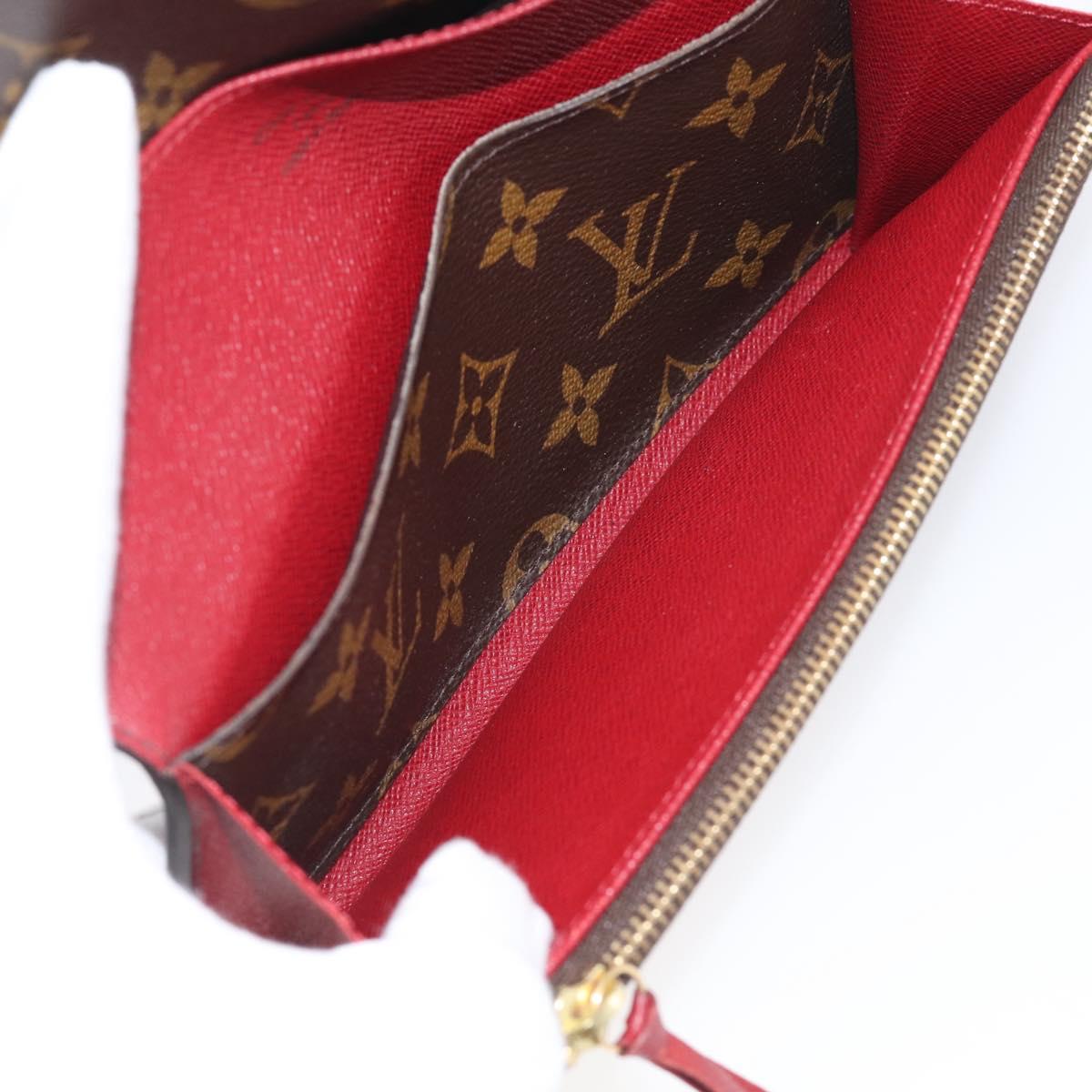 LOUIS VUITTON Monogram Portefeuille Emilie Long Wallet Red M60136 LV Auth SK336A