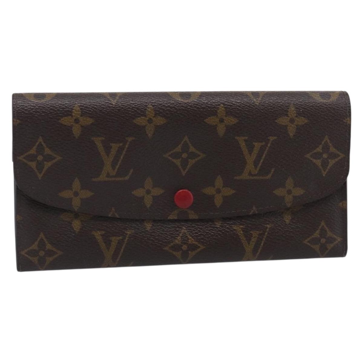 LOUIS VUITTON Monogram Portefeuille Emilie Long Wallet Red M60136 LV Auth SK336A