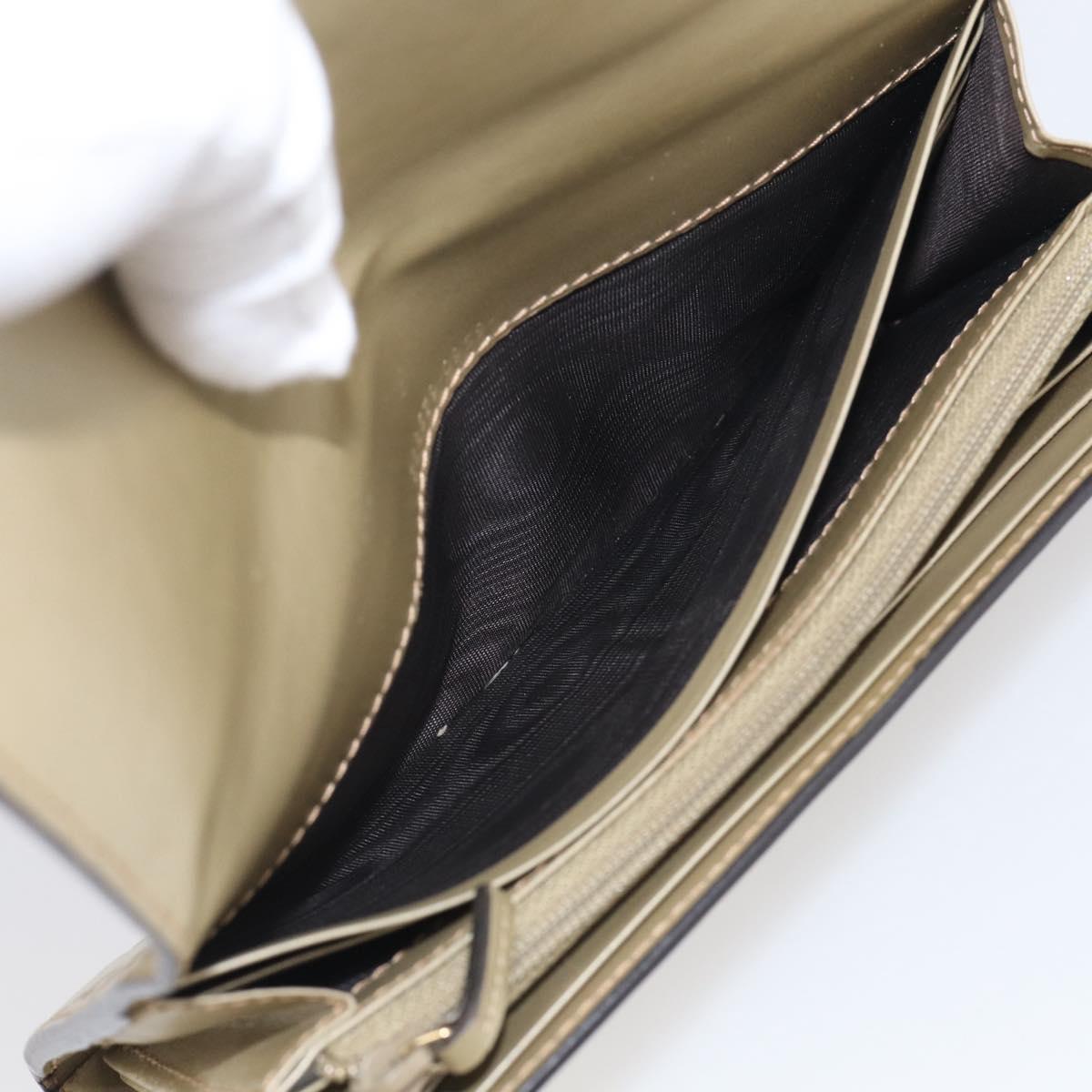 GUCCI GG Canvas Guccissima Long Wallet Leather Champagne Gold 388679 Auth SK339