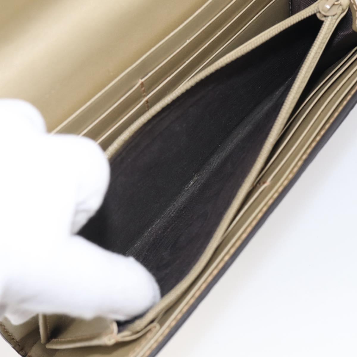 GUCCI GG Canvas Guccissima Long Wallet Leather Champagne Gold 388679 Auth SK339