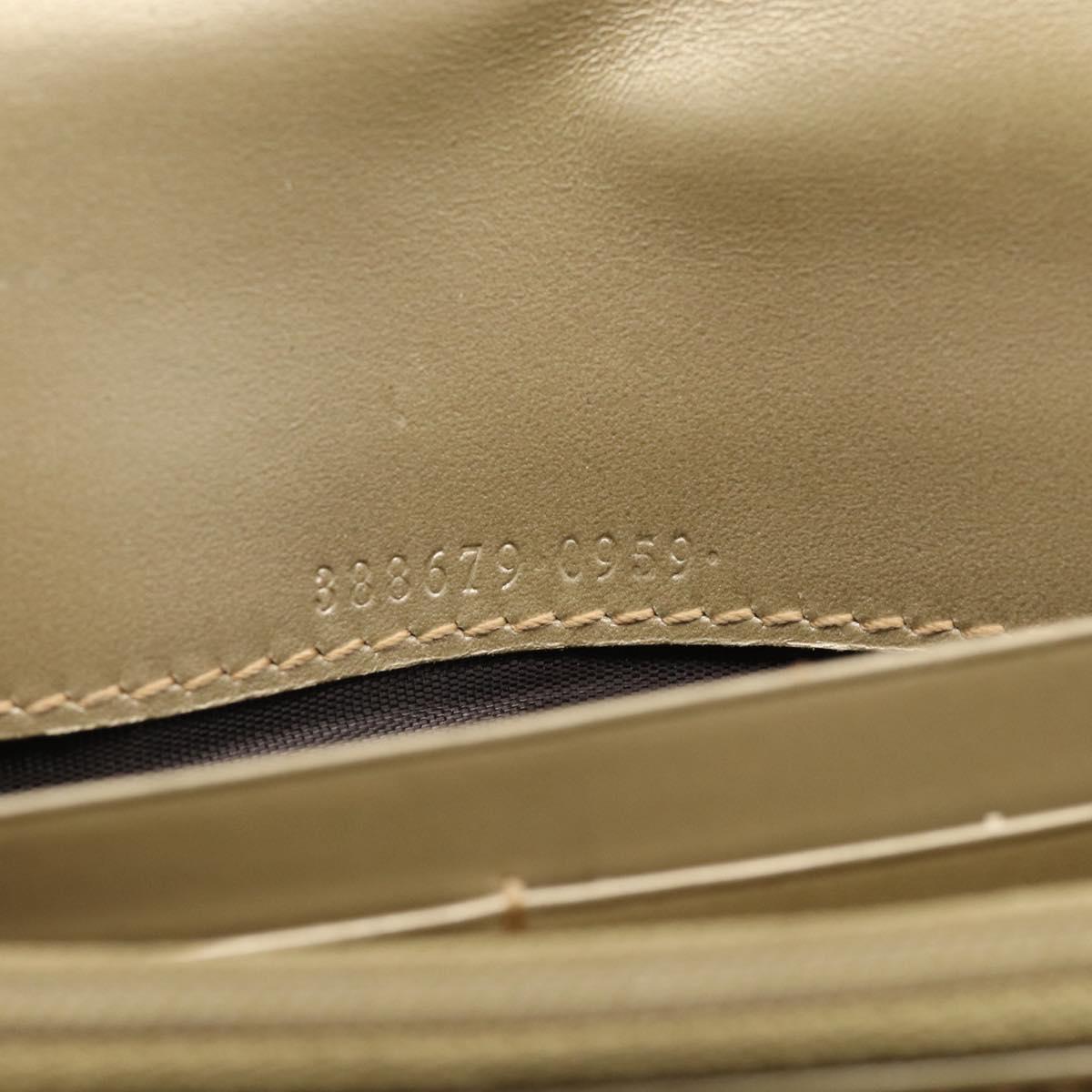 GUCCI GG Canvas Guccissima Long Wallet Leather Champagne Gold 388679 Auth SK339