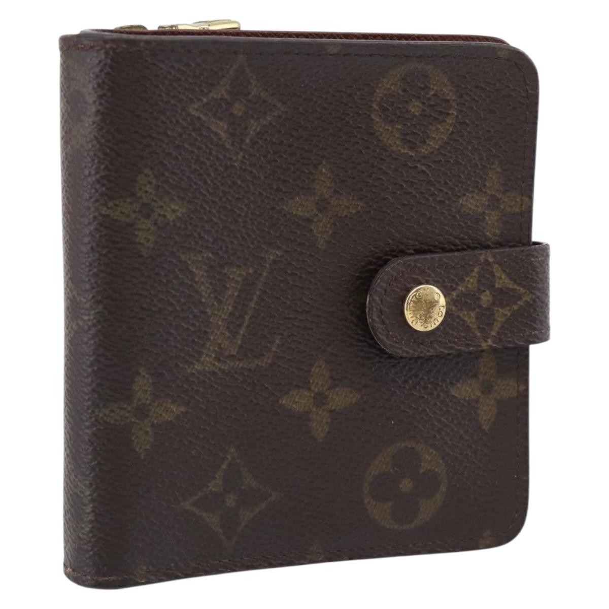 LOUIS VUITTON Monogram Compact Zip Wallet M61667 LV Auth SK342